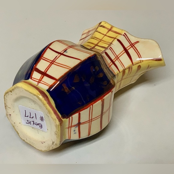 19th Century Gaudy Welsh Unrecorded Pattern Plaid Check Jug Handled Pitcher - Picture 7 of 16